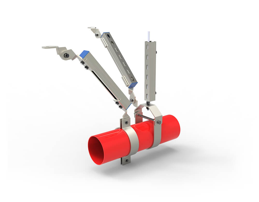 单管-侧纵向抗震支吊架